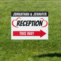 18” x 24” Bold Red & Black Double Sided Reception Sign