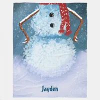 Be A Snowman | Funny Personalized Large Christmas Fleece Blanket