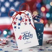 Happy 4th of July Hanging Stars ID1103 Gift Tags
