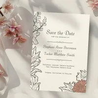 Vintage Minimalistic Art Nouveau Wedding Save The Date