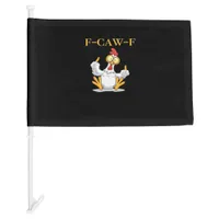 F-Caw-F Funny Chicken Retro Classic Car Flag