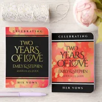 Elegant 2nd Garnet Wedding Anniversary Foil Vow Books