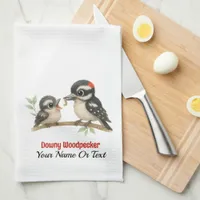 Delightful Downy Woodpecker Kitchen Towel