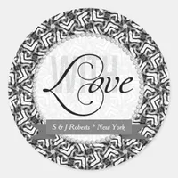 WITH LOVE Black+White Stickers