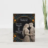 Bride & Groom Wedding Personalized  Note Card