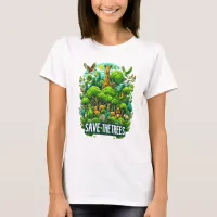 Majestic Giraffe in Forest Harmony T-Shirt