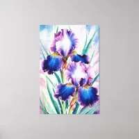 *~* Cobalt Iris  Flower Artsy Iris Painting AP84 Canvas Print