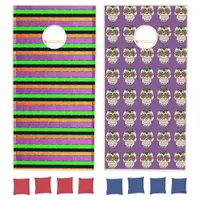 Purple Sugar Skull Cornhole Bean Bag Game