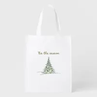 Tis The Season Christmas Tree Debbie Groovy Santa Grocery Bag