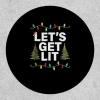 Let's Get Lit Funny Christmas Drinking Lights Patch