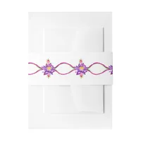 Watercolor Indian Lotus Flower Invitation Belly Band