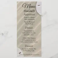 Oceanic Sand Dollar Wedding Menu Card