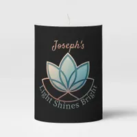 Custom Name Lotus- [NAME] Shines Bright Pillar Candle