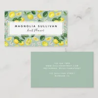 Citrus Lemon Pattern Event Planner Business Card