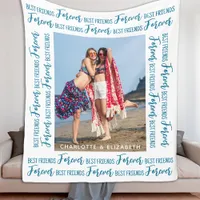 Best Friends Forever Modern Chic Custom Photo Fleece Blanket