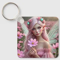 Beautiful October Fairy in Cosmos Keychain