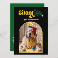 Holiday Luxe Funny Retro Pet Dog Christmas Photo