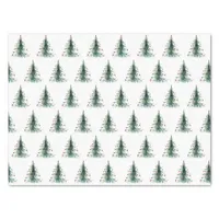 Minimalist Watercolor Christmas Tree Tissue Paper