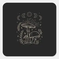 Goblincore Aesthetic Academia Cottagecore Mushroom Square Sticker