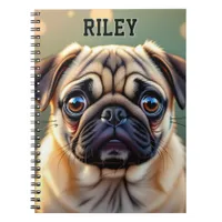 Adorable Pug Close up | Cute Dog Personalized Notebook