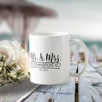 Newlywed Name Banner Mr & Mrs ID668 Coffee Mug