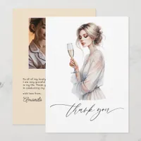 Elegant PJs & Prosecco Bridal  Thank You Card