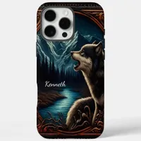 Wolf's Moonlight Howl iPhone 16 Pro Max Case