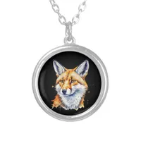 Pretty Watercolor Fox | Animal Lovers Silver Plated Necklace