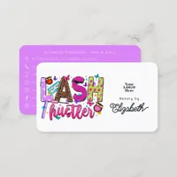 Bold and Glamorous Lash Hustler Salon Branding Business Card