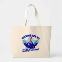 Chemical Reaction Flirty Science Logo Art Large Tote Bag