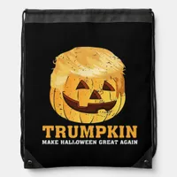 Funny  Pumpkin Trumpkin Halloween  Drawstring Bag
