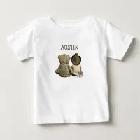 Personalized Cowboy and Teddy Bear Baby Tee