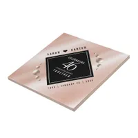 Elegant 46th Pearl Wedding Anniversary Celebration Ceramic Tile