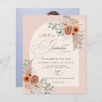 Budget Terracotta Pampas Photo Graduation Invite