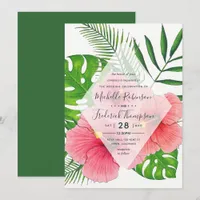 Watercolor Hawaiian Aloha Luau Wedding Invitation