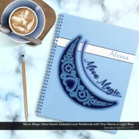 Moon Magic Stars Hearts Celestial Love Name Notebook