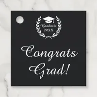 Elegant Script Minimal Congratulations Graduation Favor Tags