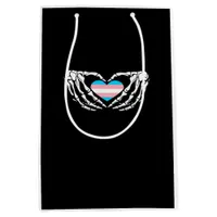Trans Pride Skeleton Halloween Transgender Goth He Medium Gift Bag