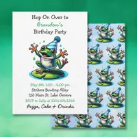 Cute Dancing Frog Boy's Birthday Party  Invitation