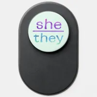 She they pronouns colorful  PopSocket