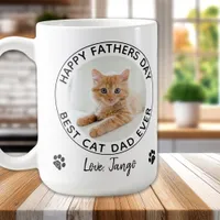 Personalized Cat Dad Pet Photo Happy Father's Day  Coffee Mug