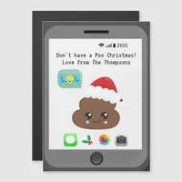 Funny Kawaii Emoji theme Happy Christmas Greetings Magnetic Invitation