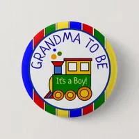 Choo Choo Train Baby Shower Grandma to Be Button
