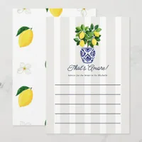 Italian Lemon Mediterranean That’s Amore Bridal Advice Card