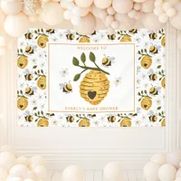Daisy Beehive Bumblebee Bee Baby Shower Banner