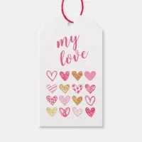 Hand Drawn Heart Pattern ID470 Gift Tags