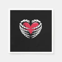 Ed Heart In Skeletal Hands Classic Style Napkins