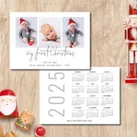 3 Photo 2025 Calendar Baby First Christmas Holiday Card