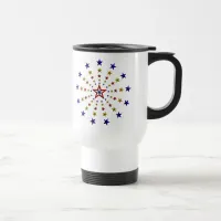 Pattern of Patriotic Stars Travel Mug