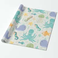 Under the Sea Whale Pattern Wrapping Paper